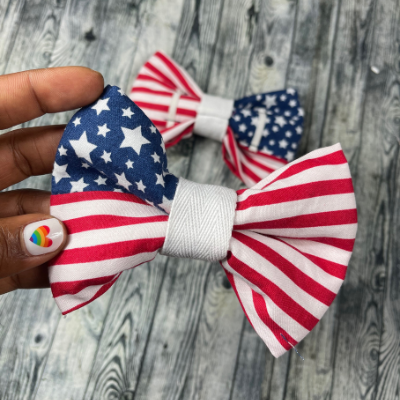 DIY: How to make an American Flag Dog Bow Tie with Elastic