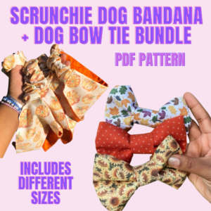 Digital Elastic Dog Bandana + Dog Bow Tie Sewing Pattern Bundle- Dog Bandana Pattern- Dog Bandana Tutorial- Dog Bow Tie Pattern- Dog Bow Tie Pattern INSTANT DIGITAL DOWNLOAD